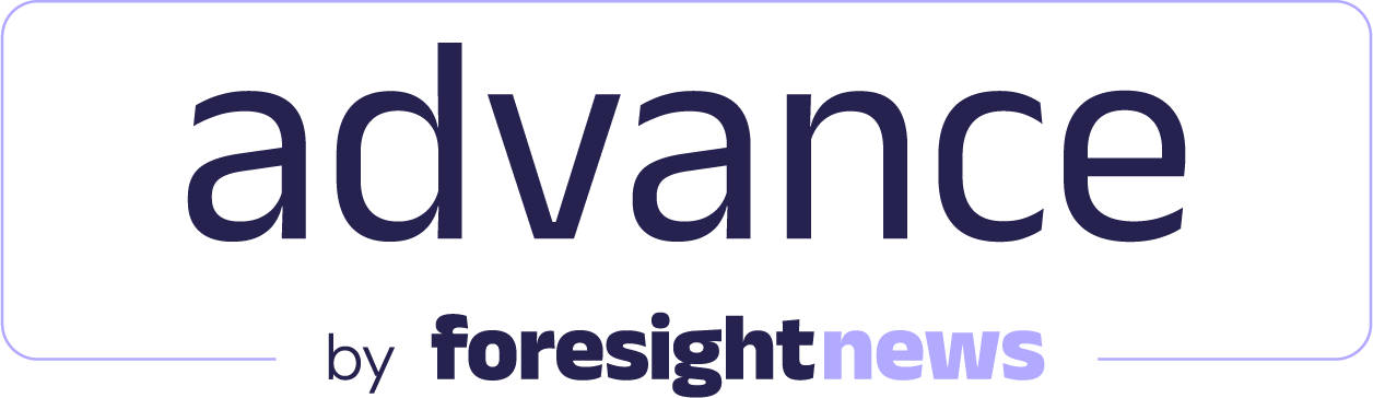 logo reads advance by foresight news, circled by a thin line